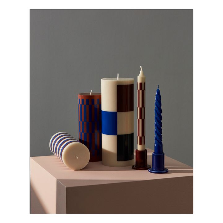 Bougie Column à Carreaux | Blue- Product image n°2
