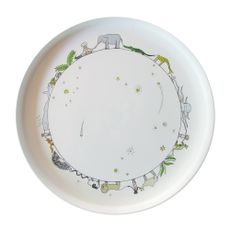 Smiling Planet Circle of life and stars Plate