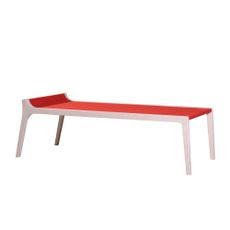 Banc Table Erykah en bois et feutre rouge 
