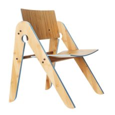 Chaise Lilly  en bambou bleu