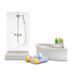Accessoires maison de poup&eacute;e : Ensemble baignoire + douche