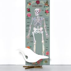 Human skeleton' Wall paper - Grey