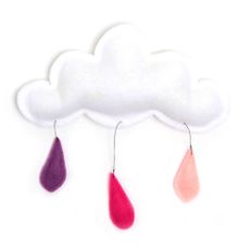 Mobile Gouttes de pluie p&ecirc;che/rose/lavande