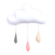 Mobile Gouttes de pluie gris/p&ecirc;che/cr&egrave;me