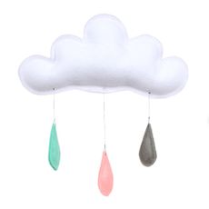 Mobile Gouttes de pluie menthe/p&ecirc;che/gris