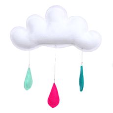 Mobile Gouttes de pluie turquoise/rose/menthe