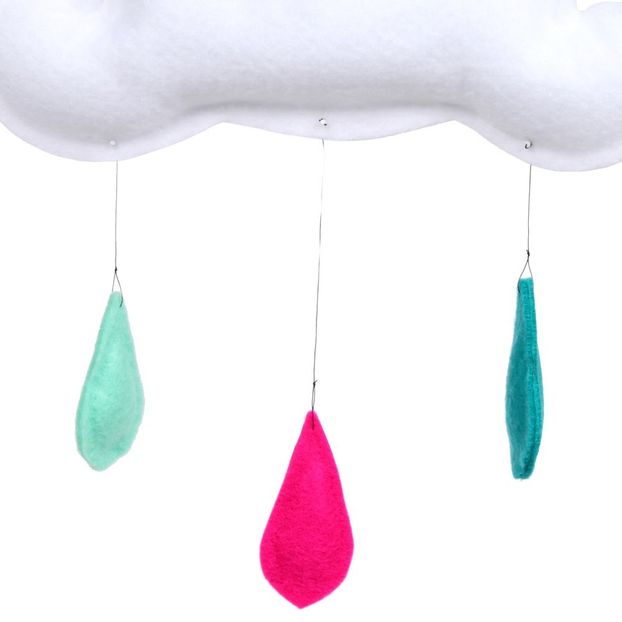 Mobile Gouttes de pluie turquoise/rose/menthe-product
