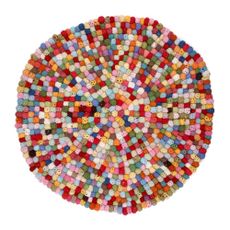 Tapis boules de crochet - Multicolore