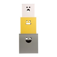 3081 Bo&icirc;tes de rangement Visages - set de 3