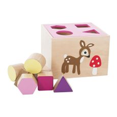 Bo&icirc;te en bois avec cubes - Rose