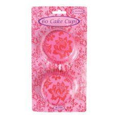 Set de 60 habillages cupcake - Fuschia et rouge