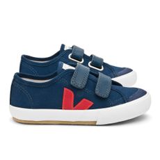 Baskets Guris Velcro - Bleu
