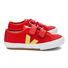 Baskets Guris Velcro - Rouge