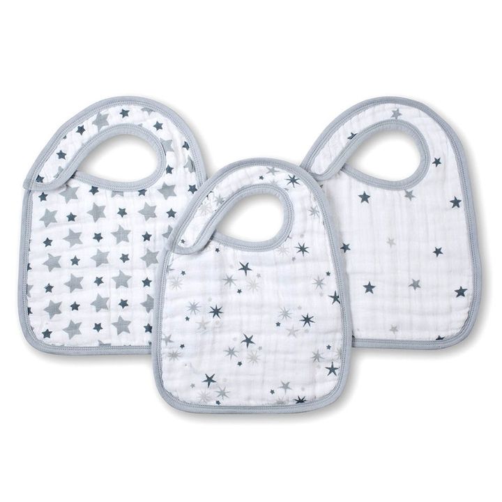 Bavoirs - Etoiles grises - Pack de 3 | Gris- Image produit n°0