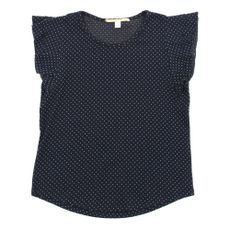 Top Tilly jersey &agrave; pois - Bleu marine