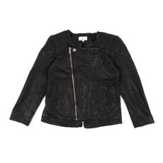 Veste en cuir matelass&eacute;e