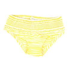 Culotte maillot de bain &agrave; rayures - Jaune