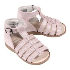 Sandales cuir iris&eacute; B&eacute;b&eacute; - Rose p&acirc;le