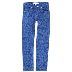 Jean Skinny L&eacute;opard - Bleu roi