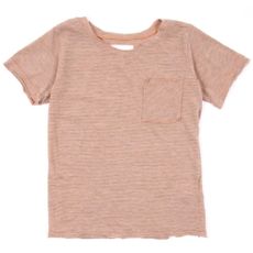 T-shirt &agrave; rayures - Abricot