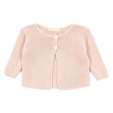 Cardigan point mousse B&eacute;b&eacute; - Rose p&acirc;le