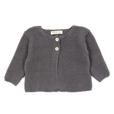 Cardigan point mousse B&eacute;b&eacute; - Gris
