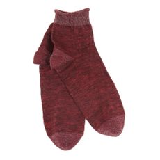 Chaussettes maille moulin&eacute;e - Bordeaux