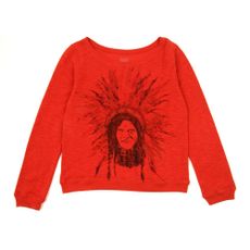 Sweat en molleton double face 'Indien' - Rouge