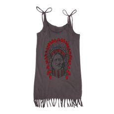 Tunique en jersey brod&eacute; 'Indien' - Gris