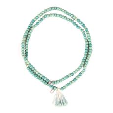 Collier bois-t&ecirc;te de mort - Vert d'eau
