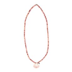 Collier bois-t&ecirc;te de mort - Rose