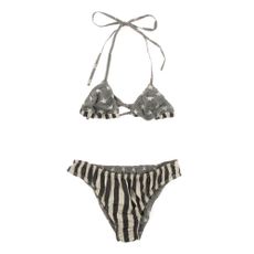 Maillot de bain 2 pcs imprim&eacute; USA - Gris anthracite