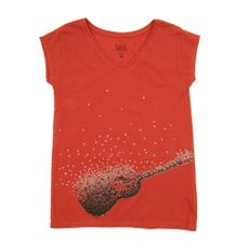 T-shirt imprim&eacute; Guitare - Rouge