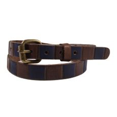 Ceinture &agrave; rayures - Bleu marine