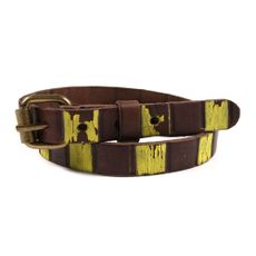 Ceinture &agrave; rayures - Jaune