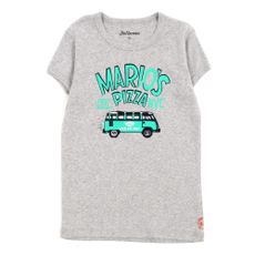 T-shirt Mario's pizza-Gris chin&eacute;