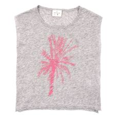 T-shirt Palmier - Gris chin&eacute;