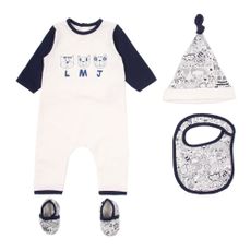 Kit naissance pyjama - bonnet - bavoir - chaussons B&eacute;b&eacute;