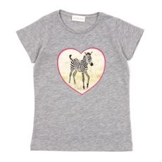 T-shirt Z&egrave;bre C?ur - Gris chin&eacute;