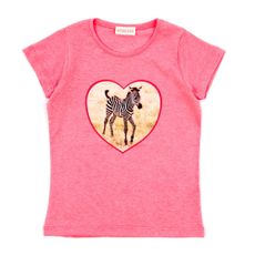 T-shirt Z&egrave;bre C?ur - Corail