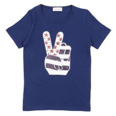 T-shirt Peace - Bleu nuit