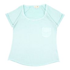 T-shirt Poche - Bleu turquoise