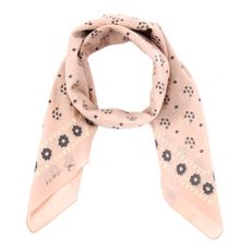 Foulard &agrave; Fleurs - Rose p&acirc;le