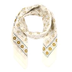 Foulard &agrave; Fleurs - Ecru