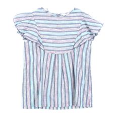 Blouse manches papillons &agrave; rayures