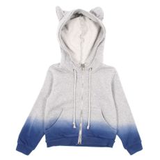 Sweat zipp&eacute; Oreilles Tie & Dye - Bleu roi