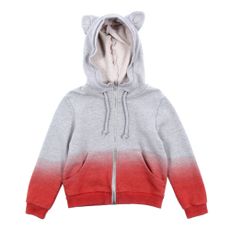 Sweat zipp&eacute; Oreilles Tie & Dye - Rouge