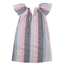 Robe manches papillons &agrave; rayures