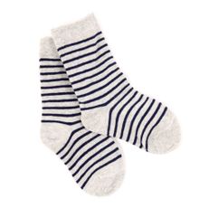 Chaussettes &agrave; rayures - Ecru