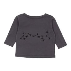 T-shirt Oiseaux B&eacute;b&eacute; - Gris ardoise